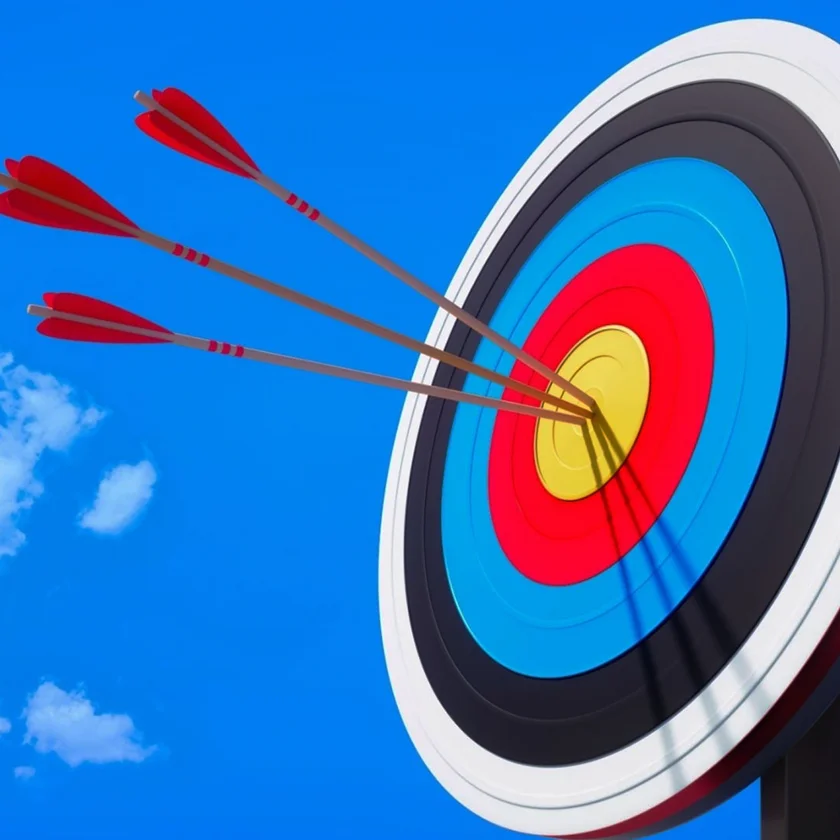 Archery target outdoors
