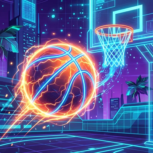 Basketball hoop and court